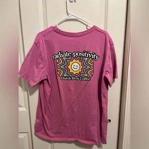 Pink “Radiate Positivity” Dutch Bros tee